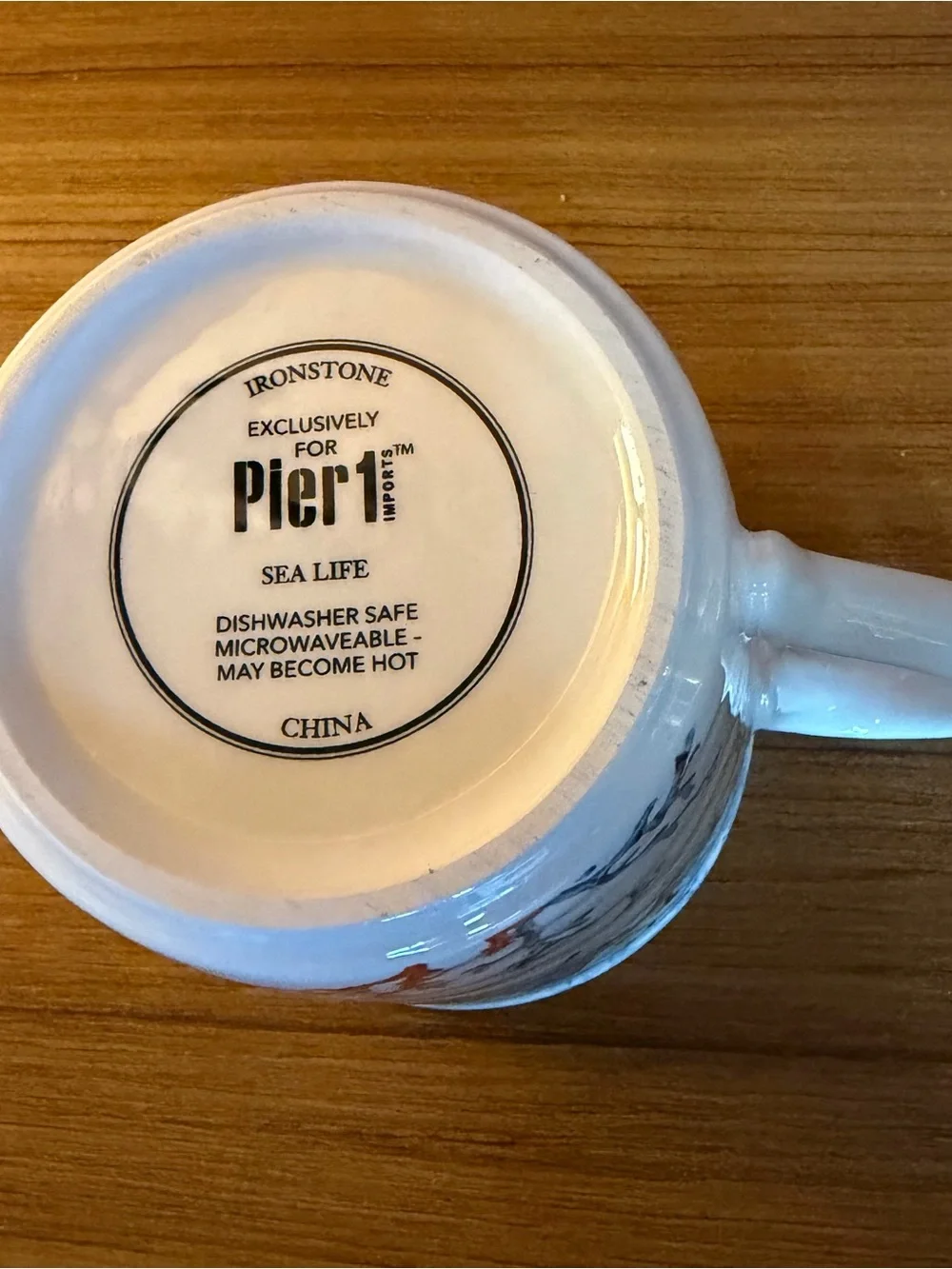 Pier 1 Sea Life Ironstone Coffee Mug